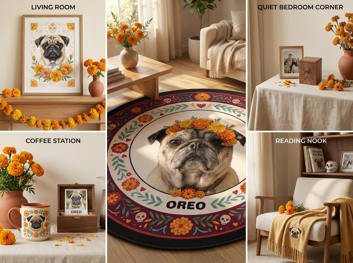 Celebrating a Beloved Pug Through Día de los Muertos-Inspired Art