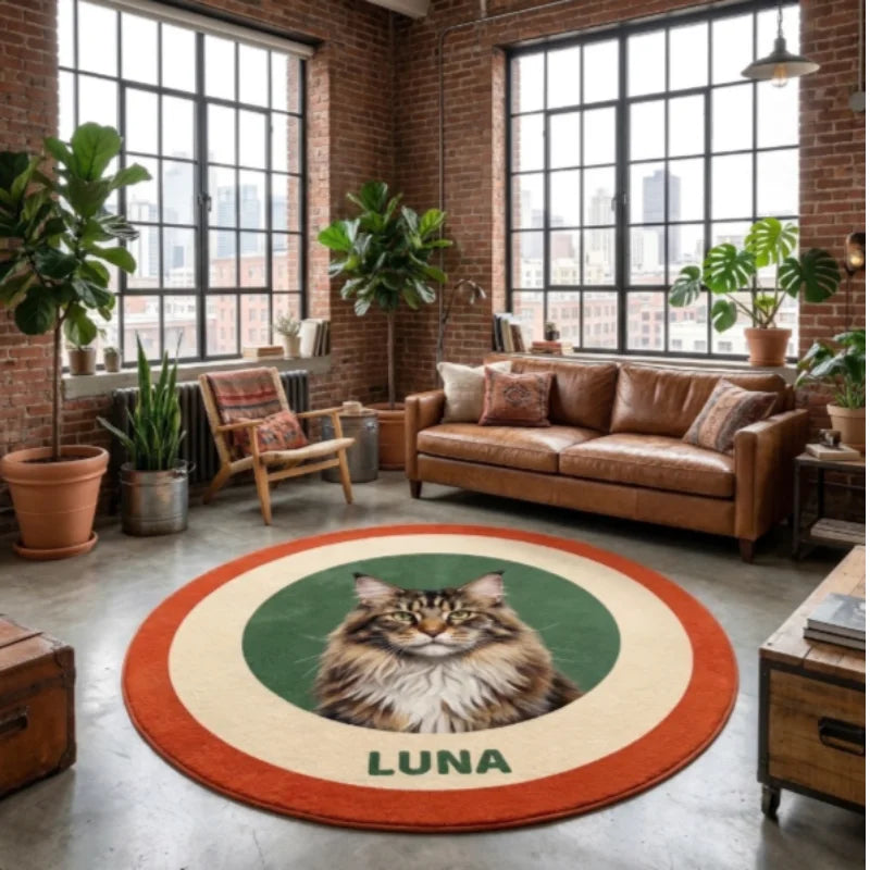 Majestic Maine Coon Cat Custom Rug