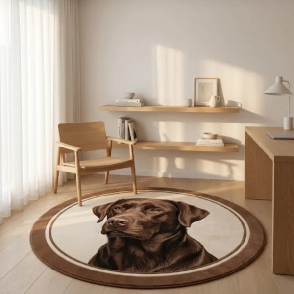 Custom Ferret Rug in Scandinavian Home Office