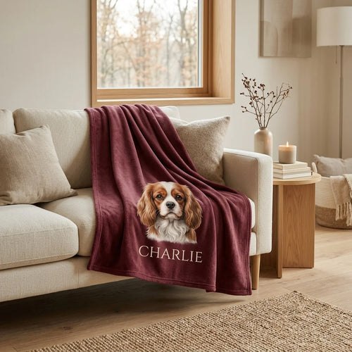 Custom Pet Photo Fleece Blanket | Personalized Dog & Cat Blanket |CasaFurever