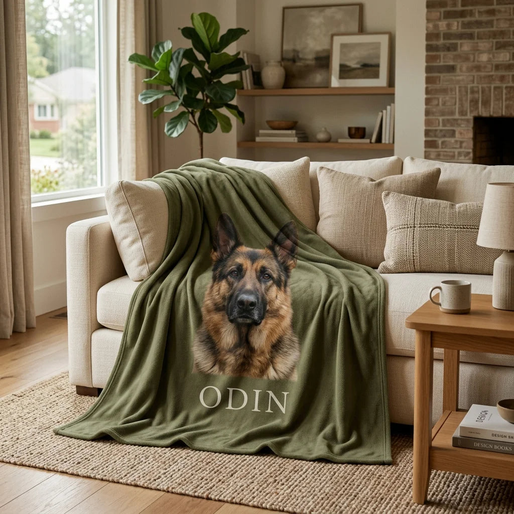 Custom Pet Photo Fleece Blanket | Personalized Dog & Cat Blanket |CasaFurever