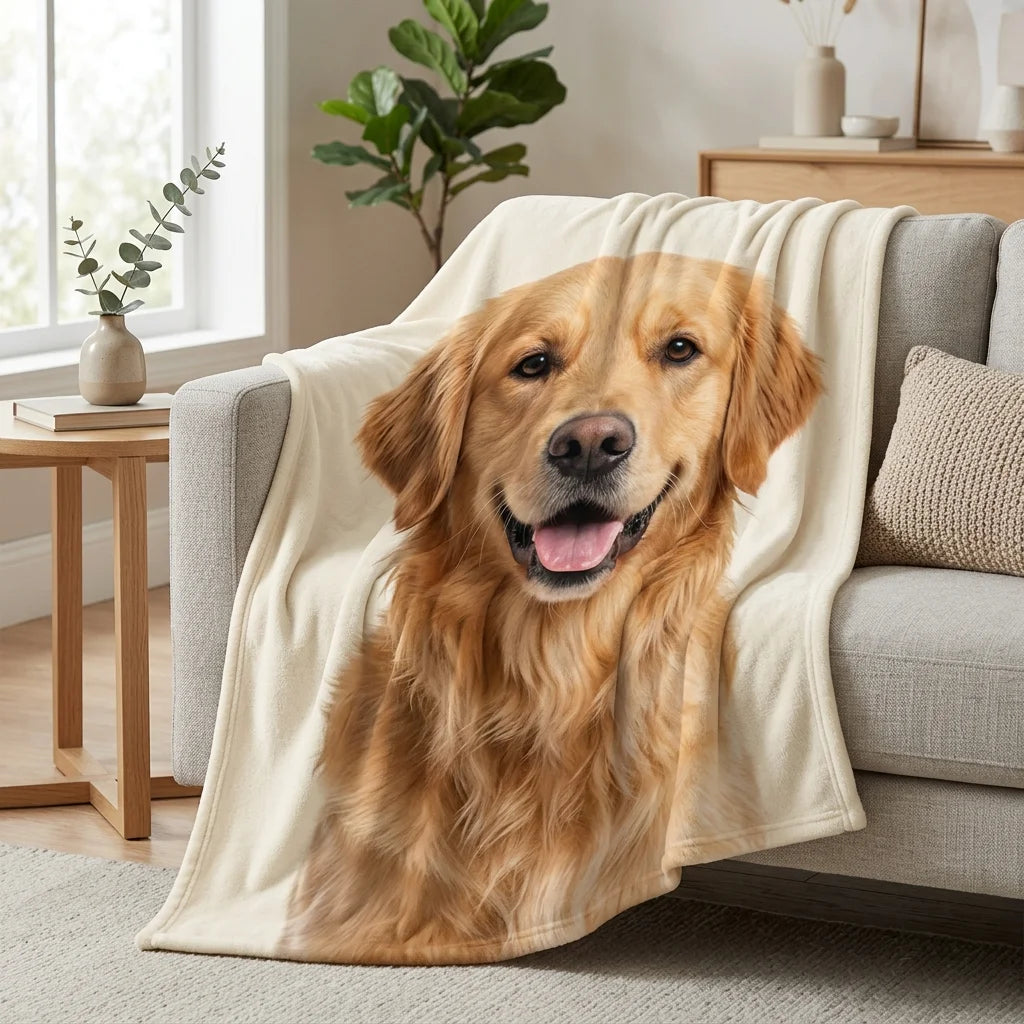 Custom Pet Photo Fleece Blanket | Personalized Dog & Cat Blanket |CasaFurever