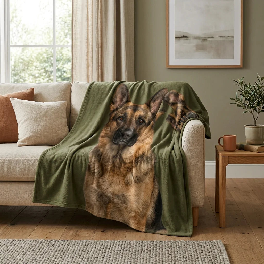 Custom Pet Photo Fleece Blanket | Personalized Dog & Cat Blanket |CasaFurever