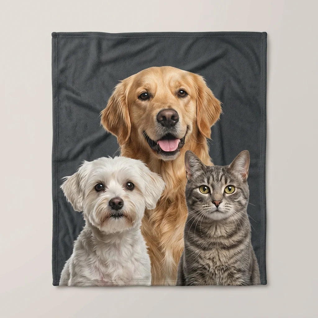 Custom Pet Photo Fleece Blanket | Personalized Dog & Cat Blanket |CasaFurever
