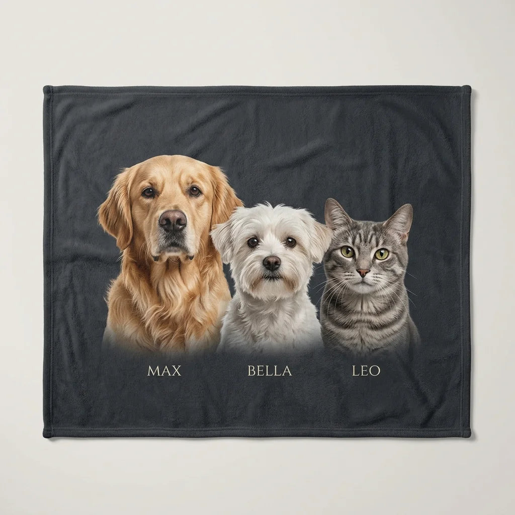 Custom Pet Photo Fleece Blanket | Personalized Dog & Cat Blanket |CasaFurever