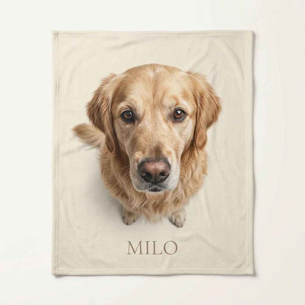 Custom Pet Photo Fleece Blanket | Personalized Dog & Cat Blanket |CasaFurever