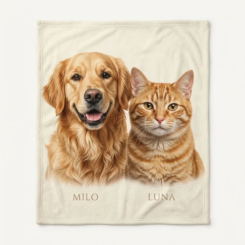 Custom Pet Photo Fleece Blanket | Personalized Dog & Cat Blanket |CasaFurever