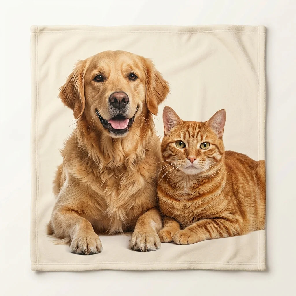Custom Pet Photo Fleece Blanket | Personalized Dog & Cat Blanket |CasaFurever