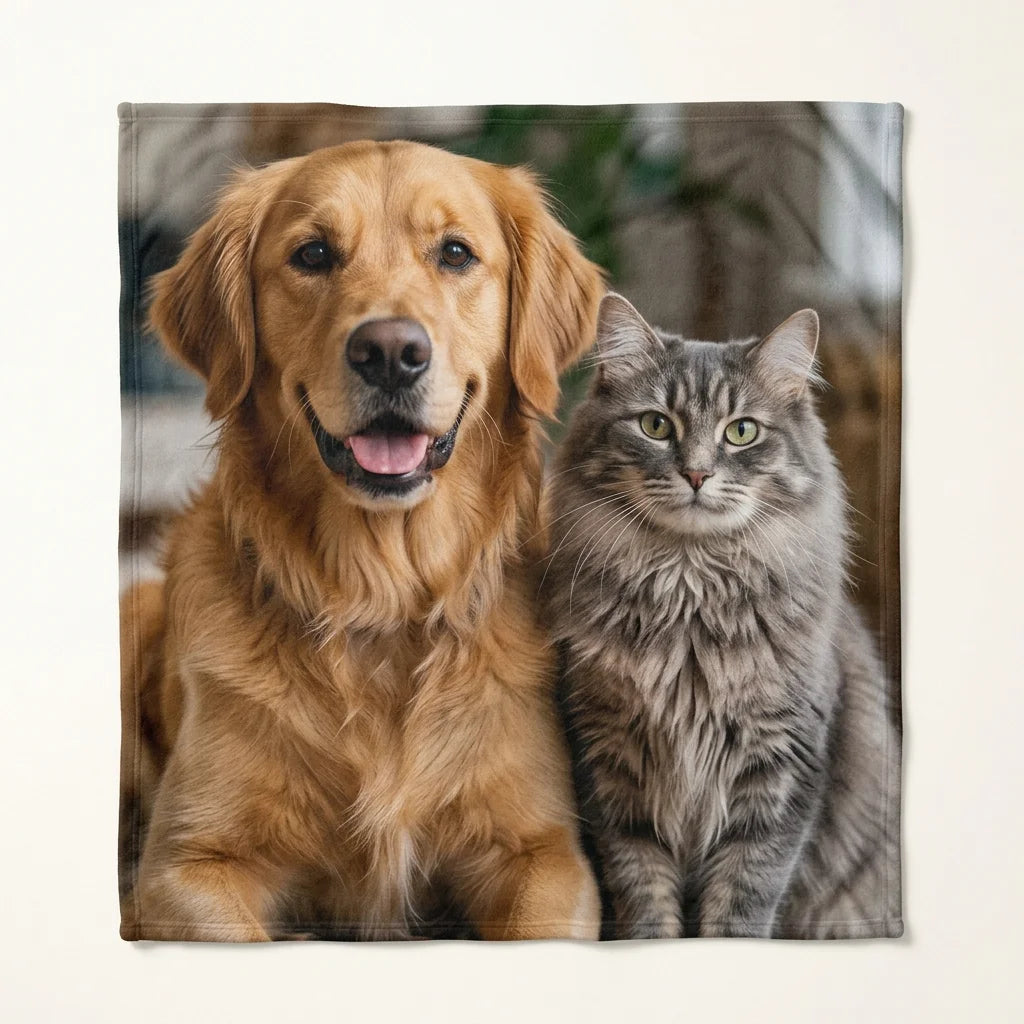 Custom Pet Photo Fleece Blanket | Personalized Dog & Cat Blanket |CasaFurever